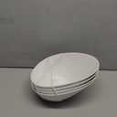 Salad Bowls, 4 Packs Serving Bowl, Compostable 33 Ounce Pasta Bowls, Elegant White Angled Bowl for Salad, Pasta, Soup, Prep, Ideal for Home and Restaurant