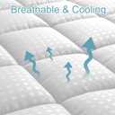 HYLEORY Full XL Mattress Pad Quilted Fitted Mattress Protector Cooling Pillow Top Mattress Cover Breathable Fluffy Soft Mattress Topper with 8-21" Deep Pocket