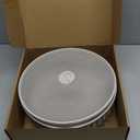 Fruit Basket for Kitchen - Multi-Purpose Stackable Basket with Wooden Lid - Powder Coated Metal and Rubber Wood - Wire Baskets for Organizing - Minimal Design - 4.5x11.4x11.4 - Warm Gray