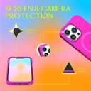 FELONY CASE - Stylish Neon Pink Crystal Clear Phone Case for iPhone 12 Pro Max, Compatible with MagSafe - 360 Shockproof Protective Cases