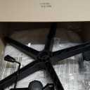 Shintenchi Criss Cross Chair,Cross Legged Office Seat with Wheels Armless Swivel Vanity Chair,Height Adjustable Wide Computer Task Seating for Home Office,Beige