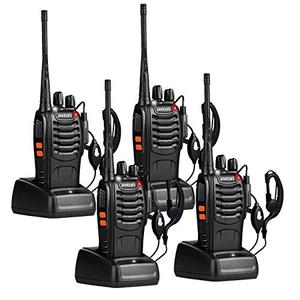 pWalkie Talkies Long Range for Adults with Earpieces,16 Channel Walky Talky Rechargeable Handheld Two Way Radios with Flashlight Li-ion Battery and Charger（4 Pack）