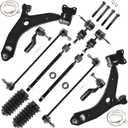 Front Lower Control Arm w/Ball Sway Bar Tie Rod Suspension Kit Compatible with Mazda 3 2004-2009/3 Sport 2009 All Models, for Mazda 5 06-15 All Models [Replace#K620040, K620041, K80235]