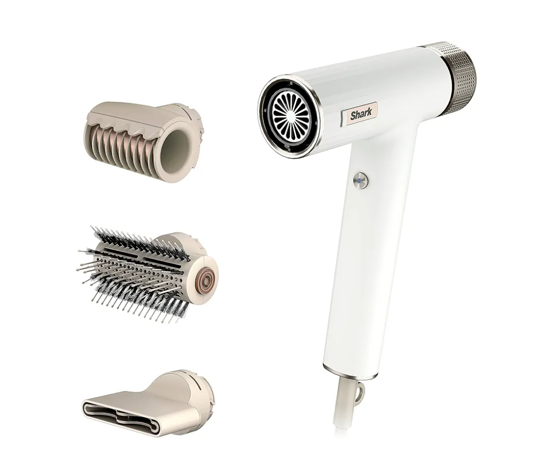 Shark Hair Dryer | SpeedStyle | No Heat Damage Hair Styling Tool | 3 Styling Tools Included | Portable & Powerful Blow Dryer | Best for Straight & Wavy Hair | Silk | HD331