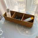 Toilet Basket Tank Topper, Seagrass Wicker Bathroom Storage Basket (14.6" x 4.7" x 3.1")