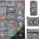 Truck Travel Blanket Pillow, Travel Blanket Airplane Compact with Bag, Pillow Blanket for Kids, Airplane Blanket for Long Flights, Plane & Car Travel Essentials, Glow in The Dark, Camping Outdoor (4060)