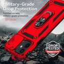 SunStory Compatible with iPhone 12/13 Mini Case with HD Screen Protector & Slide Camera Cover & Rotated Ring Kickstand, [Military-Grade] Phone Case for iPhone 12/13 Mini (Red)