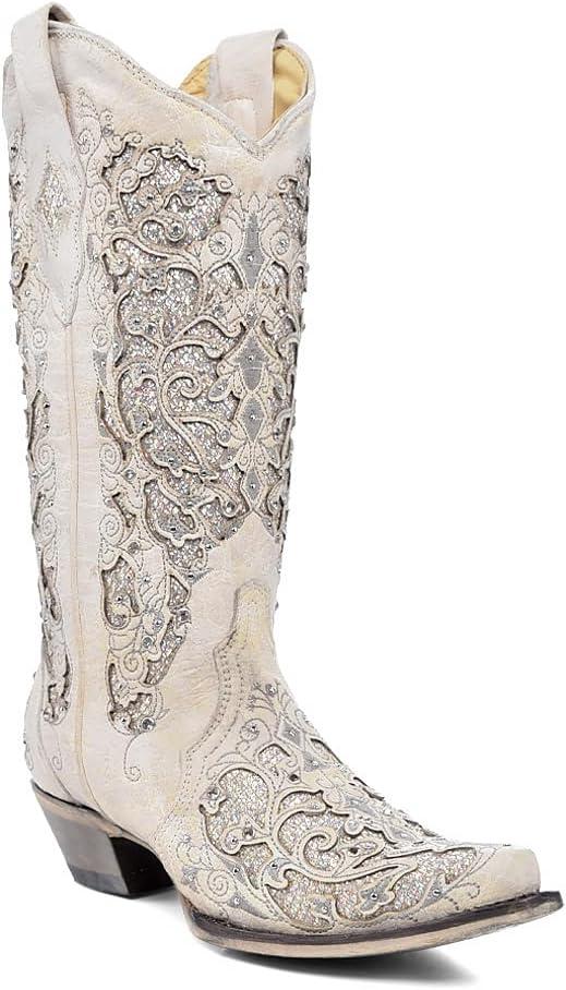 Corral Boots Women's Western Snip Toe Wedding Boots,8M