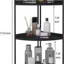 Dorhors 3-Tier Corner Bathroom Organizer Countertop for Storage,Vanity Tray,Wood Counter Organizer for Kitchen,Bathroom,Dresser (Black)