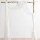 Floroom Wedding Arch Draping Fabric 2 Panels 20Ft White Chiffon Fabric Drapes Arbor Drapery Wedding Ceremony Reception Swag Decorations, 30"W x 240"L
