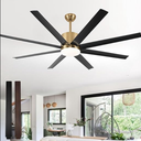 60 inch Ceiling Fan with Light, Large Ceiling Fan with Remote Outdoor Ceiling Fan Quiet DC Motor, 8 Blades, 6 Wind Speed, Dimmable and Quiet DC Motor for Bedroom Living Room- Black &Gold