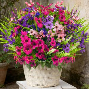 12 Bundles Artificial Flowers Outdoor Silk Fake Plants UV Resistant Faux Plastic Greenery Shrubs for Home Outside Garden Front Porch Window Box Pot Planters Decor (Mix Color)