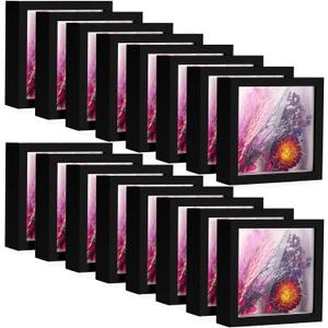 Ripeng 16 Pack Shadow Box Frame Display Case Picture Frame for Wedding Bouquet, Teacher Crafts, Photo, Ticket, Valentine, Mother Day, Medal, DIY Wall or Tabletop Gift(10 x 10 Inch,Black)