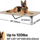 Veehoo Outdoor Elevated Dog Bed Large Sized Dogs, XL Cooling Raised Dog Cots Beds Training Platform Off Ground Hammock with Breathable Mesh, No-Slip Feet, 49"x33", Beige Coffee