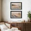 Gatheroad Large Black Gold Framed Wall Art Set of 2, Retro Countryside Wildflower Field Landscape Canvas Prints, Modern Home Artwork Pictures for Living Room Bedroom Above Bed Wall Decor, 24x16 Inch