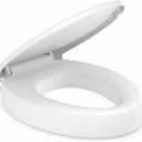 ELLAI Raised Toilet Seat for Elongated Toilets, 3.5 Inch Elevated Toilet Seat Riser with Soft-Close Design, Easy Installation, 400 lb Capacity, White