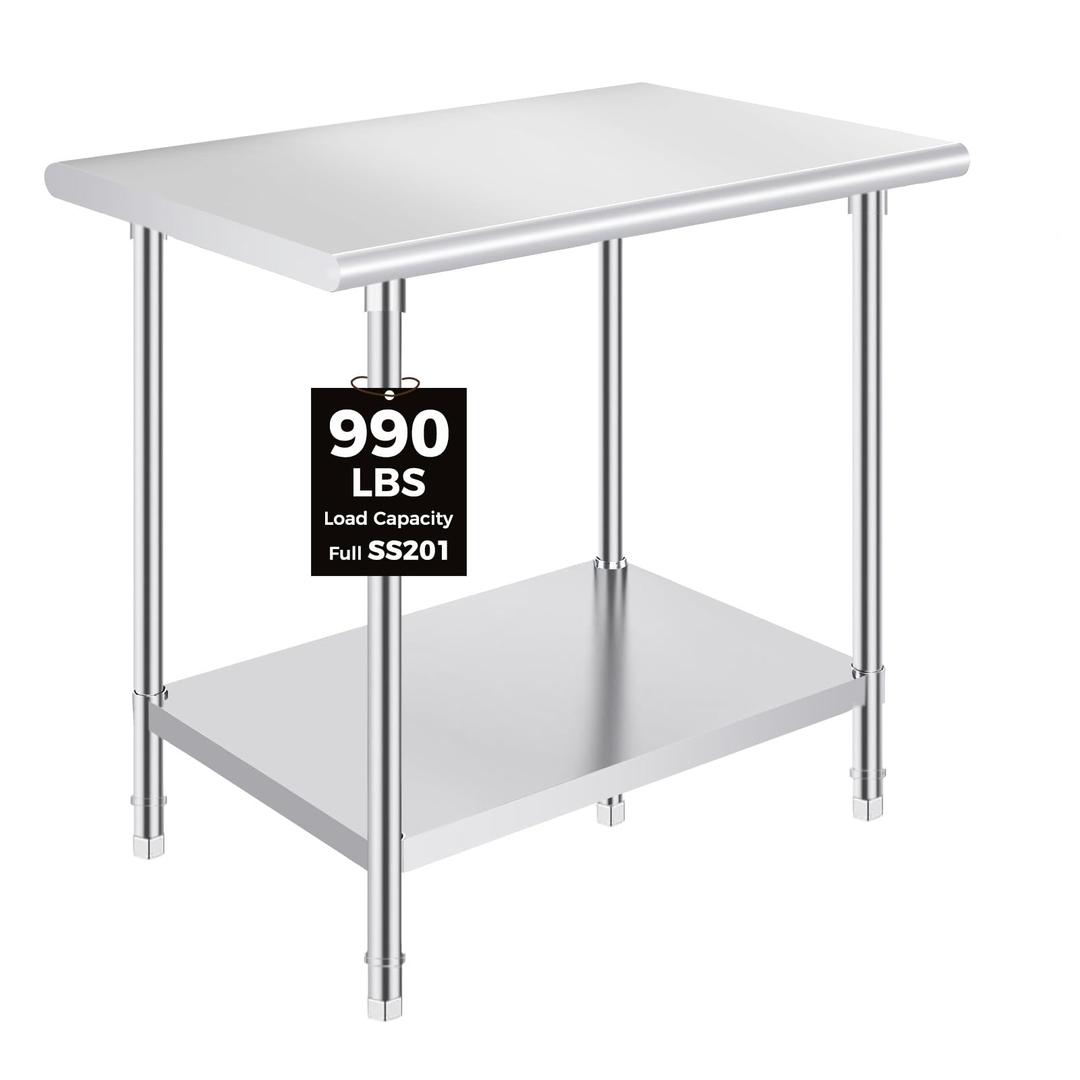OSTBA Stainless Steel Prep Table 24 x 36 Inches with Casters