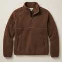 Womens Fleece Sweatshirts Cropped Half Zip Fuzzy Warm Sherpa Pullover Varsity Jackets with Zipper Pockets(Dark-Brown,S)