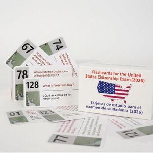 US Citizenship Flash Cards 2026 Includes All 128 Civics Questions and Answers (English & Spanish) Naturalization Study Guide & Tarjetas de ciudadania ingls y espa