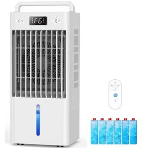 WICOLO Portable Air Conditioners, 3-IN-1 Swamp Cooler, Evaporative Air Cooler,Remote & Touch Control, 90°+90° Oscillation,LED Screen, Air Coolong Fan for Outdoor Indoor