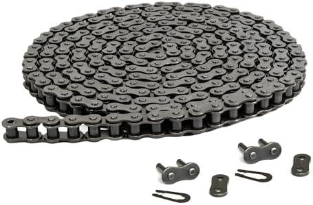 Jeremywell 40 Roller Chain 10 Feet with 2 Connecting Links for Go Karts, Mini Bikes, Scooters, ATV, MTV, Dirt Bike and Other Industrial Machinery