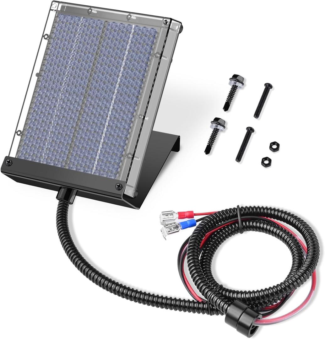 Solar Panel for Deer Feeder, 12V Solar Panel Outdoor Hunting Feeder Waterproof, Solar Power Battery Charger 12Volt with Mounting Bracket and Alligator Clip Design for Game Feeder
