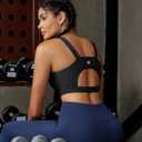 RUNNING GIRL High Impact Sports Bras for Women,Racerback Running Bra Workout Crop Tank Tops Longline Sports Bra Push up (Black, L)