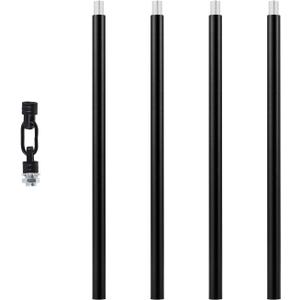 Matte Black M12 Threaded Extension Rod Adapter Kits for Pendant Light, Island Lighting,Chandeliers, lighting fixture downrods & stems