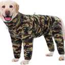 Dog Winter Coat for Large Medium Small Dogs, Warm Fleece High Collar Full Body Dog Jumpsuit Comfortable Onesie Apparel (Camouflag, 6X-Large) (6XL(Reference Weight 85-100 lbs))