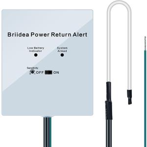 Power Return Alarm, Briidea Utility Power Back on Alert for Generator, Loud Siren with LED Indicator (white)
