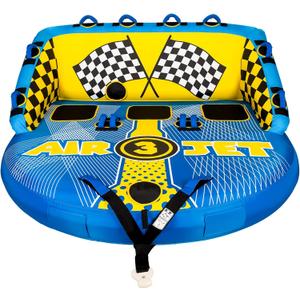 KMJETNIVY Towable Tubes for Boating Person,Pull Tube, Super Sofa Tubes for Boats,Inflatable Boat Tube,Front&Back Tow Points w/Heavy-Duty Thick Nylon Cover for Water Sports (3)