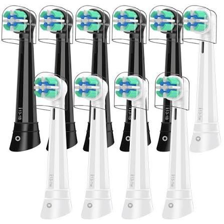 10 Pcs IO Toothbrush Heads with Medium Bristle Compatible with Oral B IO, Replacement Heads Compatible with Oral B IO 2/3/4/5/6/7/8/9/10/Deep Clean Series Electric Toothbrushes (Black/White)