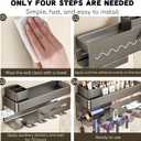 iumulinrui Wall Mounted Bathroom Organizer Shelf with Hair Dryer Holder  Aluminum Alloy Storage Rack for Makeup, Skincare, and Toiletries  No Drilling, Rustproof, Modern Design