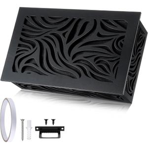 Saillong Doorbell Chime Cover Box Only, Wooden Doorbell Cover for Wall inside With Vine Cutout Design, Door Bell Covers With Adhesive Tape and Screws, Easy to Install, Doorbells Not Included(Black)
