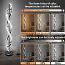 53-inch Living Room Spiral Floor Lamp, 40W Modern LED Floor Lamp with Remote Control, Adjustable Colour Temperature and Brightness, Bright Living Room Floor Lamp(Spiral - Black)