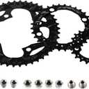 BUCKLOS 64/104 BCD Bike Chainring Set with Pin, Steel CNC Alloy Double/Triple MTB Chainring 22T 24T 26T 32T 38T 42T 44T 4 Bolts Mountain Bicycle Chainrings 8 9 10 Speed Compatible