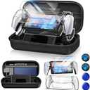 Auarte Accessories Set for Playstation Portal Remote Player, Hard Carrying Case for PS Portal with Clear Skin Case for PS5 Portal, 1 Screen Protector, Carbon Black