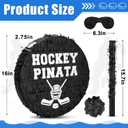 Jenaai 4 Pcs Hockey Party Favors Include 16" Hockey Piñata Bat Blindfold Piñata Stick and Confetti Bag for Hockey Theme Birthday Party Sports Party Reward Victory Celebration