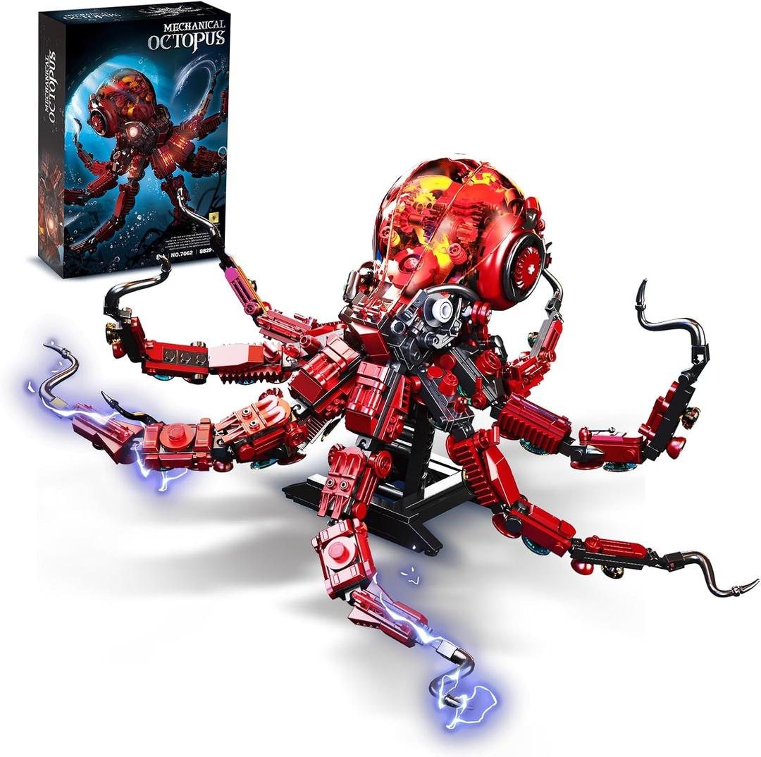 Ideas Mechanical Octopus Building Sets for Adult,Compatible with Lego Ocean Animal Collection Toy Home or Office Decor for Adults STEM Building Gift for Teens Boys & Girls 8-16 882pcs