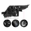 2 x AutoZest Black Halogen Headlight Pair Assembly Compatible With 2011-2015 Ford Explorer Projector Driver and Passenger Side Chrome Housing with Amber Reflector Fits models with Halogen Headlights Only