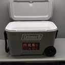 Coleman Classic Series Insulated Portable Rolling Cooler with Wheels, Leak-Resistant Outdoor Hard Cooler Keeps Ice up to 5 Days, 62-Quart (Rock Grey)