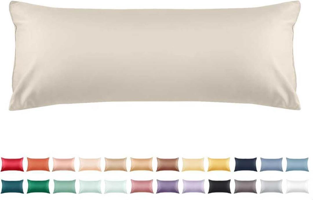Warmstar Cotton Body Pillow Cover 1 Pack, 600 Thread Count Body Pillow case 20"x54" Soft Breathable with Envelope Closure,Ivory White