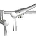 IMLEZON Pot Filler Faucet Stainless Steel Commercial Wall Mount Kitchen Sink Faucet Folding Stretchable with Single Hole Two Handles