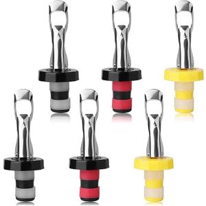6pcs Reusable Wine Stoppers, Silicone Vacuum Bottle Stopper,Expanding Manual Beverage Bottle Stopper,Wine Bottle Airtight Seal Cork