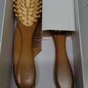 Yoofoss 4 Piece Baby Hair Brush and Comb Set, Wooden Baby Hair Brush with Natural Ultra Soft Goat Hair, Baby Comb Set for Boy, Girl - Walnut