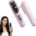 New Go Brush Pro 2026 Cordless Hair Straightener Brush, 79 Teeth for MCH Salon Smoothness, 199M Ionic, 1-MIN Fast Heat, 4000mAh 40-Min Runtime, 3-Temp&Travel, Auto Shut-Off, Used for Fine to Wavy Hair