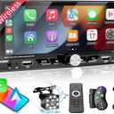 6.9 in Wireless Apple Carplay Single Din Car Stereo,HD IPS 1280×480 Single Din Touchscreen Radio,Bluetooth 5.0,FM RDS Radio,Backup Camera,USB, AUX(Extra MIC), Type-C, Android Auto Car Stereo