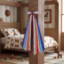 YKW Wreath Sash Ribbon Set, 9 Assorted Western Patterns with Cow Print, Cloud & Bandana Design, 27.5" Pre-Made Clip-On Bow for Front Door Wreaths, Party Decor & DIY Craft Supplies - Indoor Outdoor