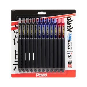 Pentel EnerGel Kuro Liquid Gel Pen, 0.7mm, Medium line, Assorted Ink, 12-Pk (BL437R1BP12M1) Pentel EnerGel Kuro Liquid Gel Pen, 0.7mm, Medium line, Assorted Ink, 12-Pk (BL437R1BP12M1)