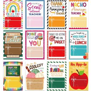 Motiskyy 48 Pack Teacher Appreciation Gift Card Holders Thank You Teacher Gift Cards Sleeves Bulk for preschool kindergarten School Classroom Back to School Party Favors